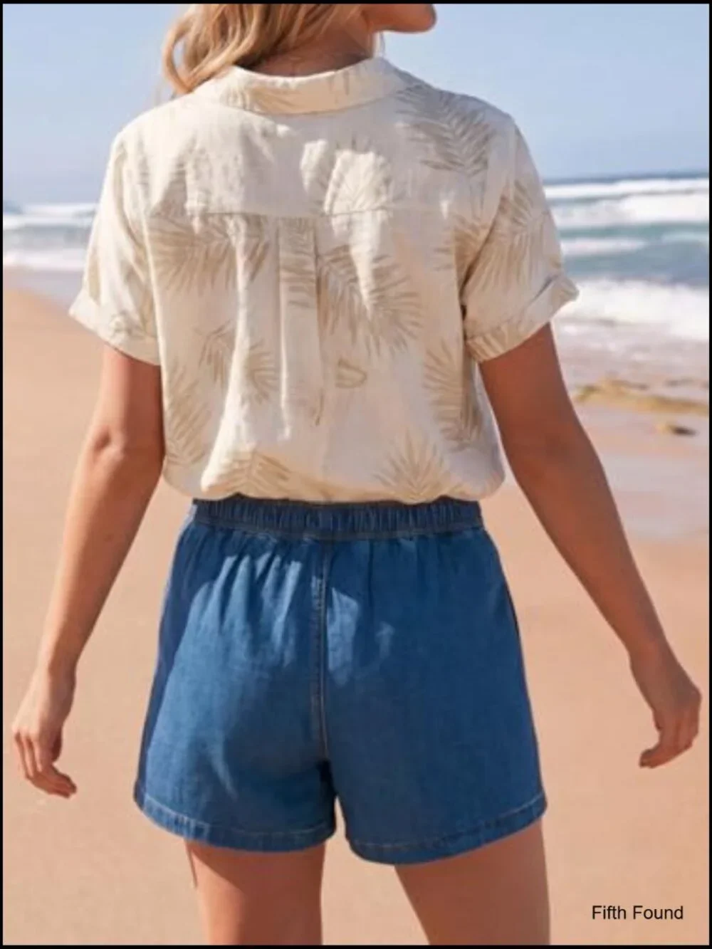 Baggy High Waisted Denim Shorts with Drawstring - Wide Leg Jorts